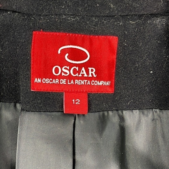 Oscar an Oscar de la Renta Company Wool Cashmere Longline Peacoat Jacket Sz 12 - Picture 7 of 12